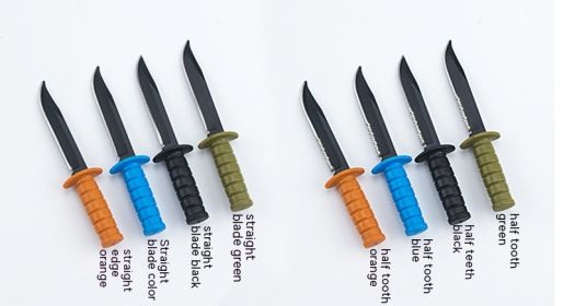 Mini Knife Necklace Knife Outdoor Camping Self-defense Survival Tool (Option: Half Tooth Green-102)