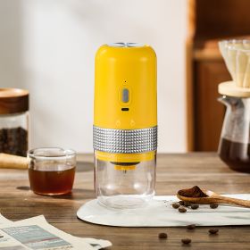 Electric Coffee Grinder Household Small Automatic (Option: Bright Yellow-Single)