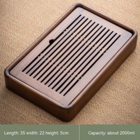 Walnut Fangfu Japanese Simple Home Solid Wood Small Water Storage Type Bamboo Tea Tray Saucer (Option: Large Size)