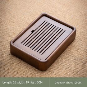 Walnut Fangfu Japanese Simple Home Solid Wood Small Water Storage Type Bamboo Tea Tray Saucer (Option: Small Size)