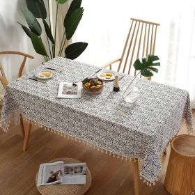 Retro Blue And White Porcelain Chinese Square Dining Table Tablecloth (Option: As Shown In The Figure-90X90CM150g)